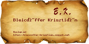 Bleicöffer Krisztián névjegykártya